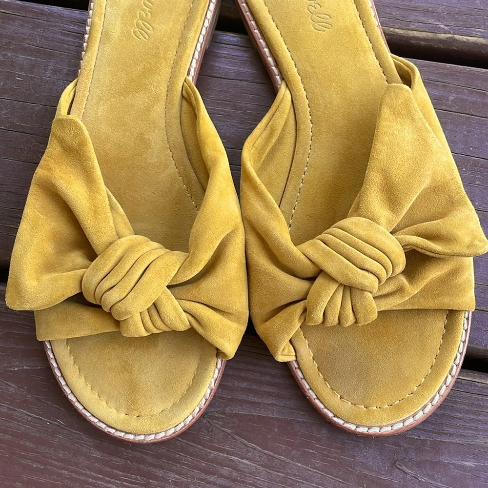 Madewell Mustard Tan Knot Slide Sandals